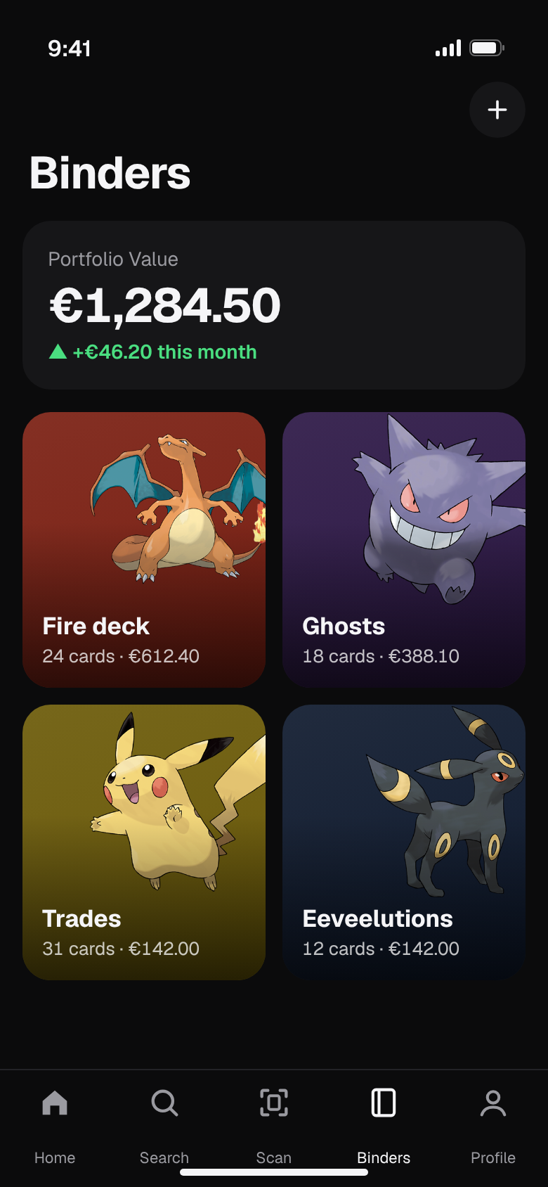 Binders in PokeSingle with the value of each binder